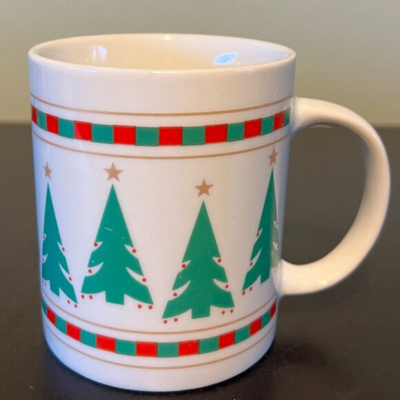 Lot of 4 Christmas Winter Holidays Colorful Mugs ~ Musical ~ Snowflakes ~ Doves - Picture 4 of 9